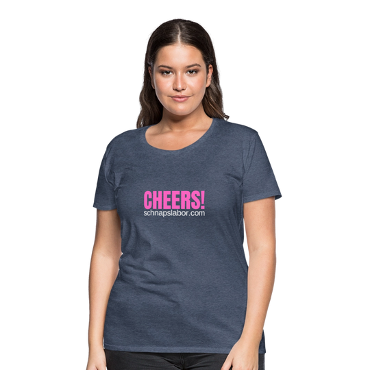 Cheers - Frauen Premium T-Shirt - Blau meliert