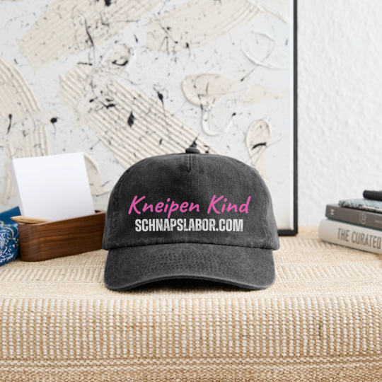 Kneipen Kind - Relaxed Vintage Cap - Vintage Schwarz