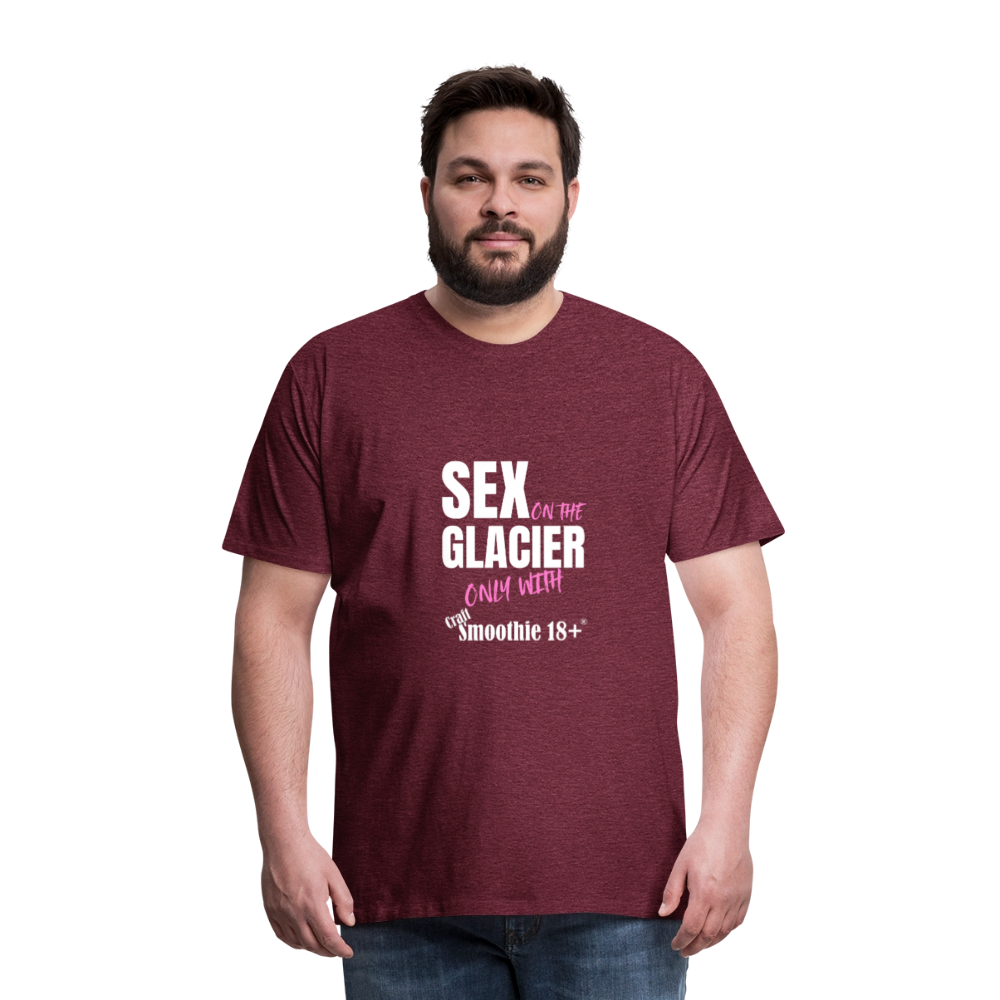 Sex on the Glacier - "Männer Premium T-Shirt" - Bordeauxrot meliert