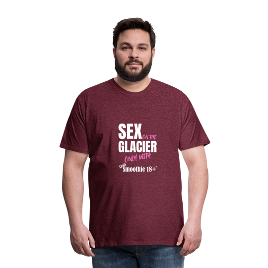 Sex on the Glacier - "Männer Premium T-Shirt" - Bordeauxrot meliert