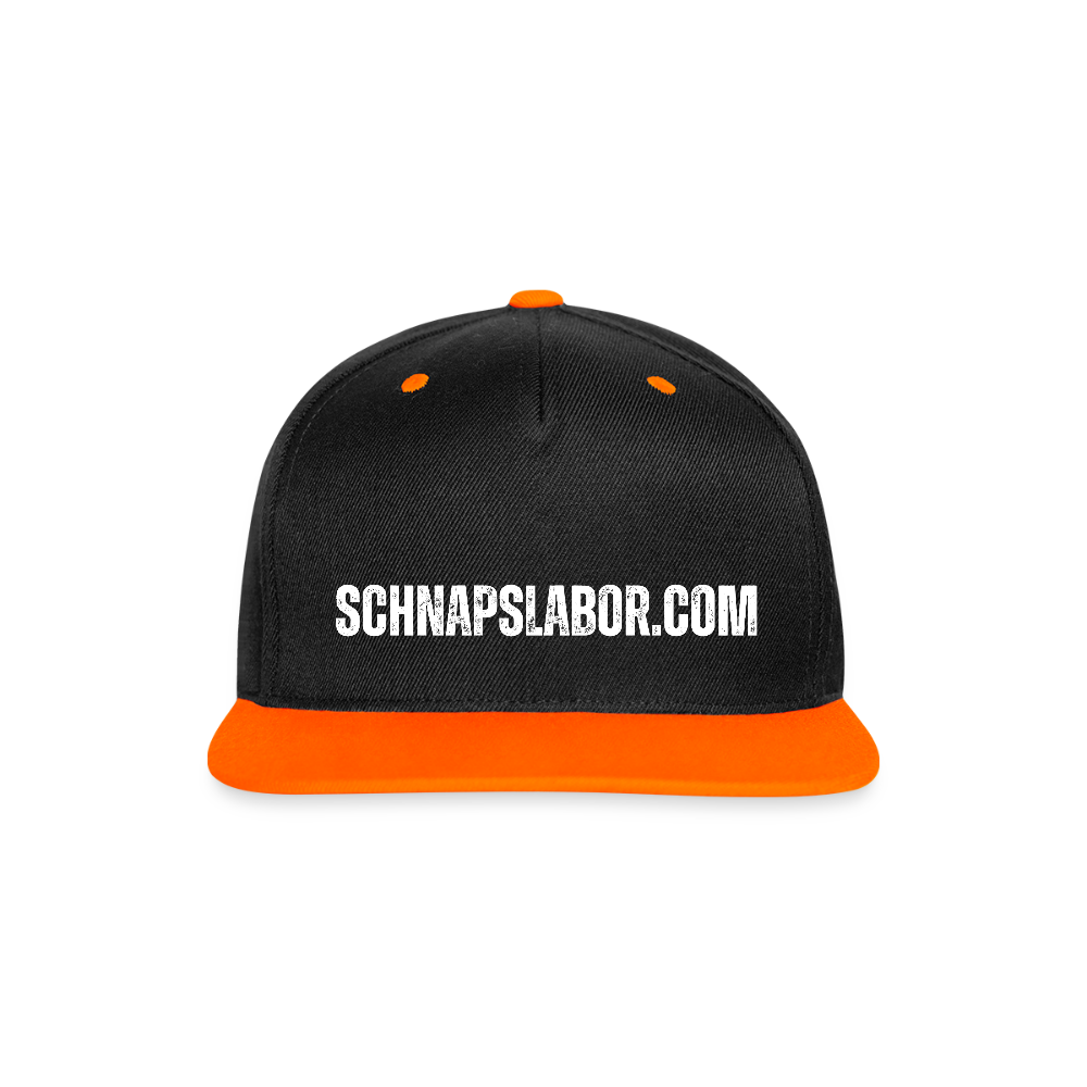 Schnapslabor - Kontrast Snapback Cap - Schwarz/Neonorange
