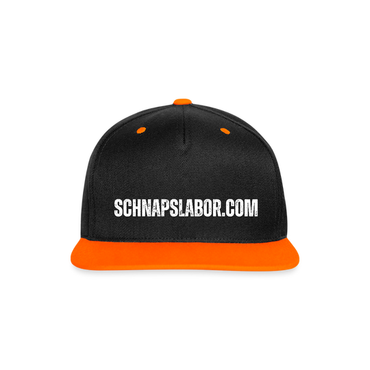Schnapslabor - Kontrast Snapback Cap - Schwarz/Neonorange
