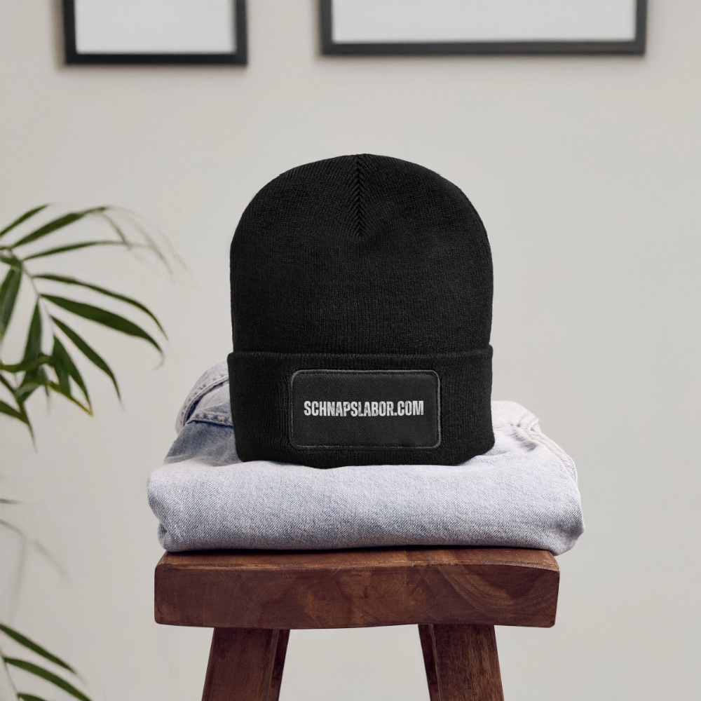 Schnapslabor - Recycelte Patch Beanie - Schwarz