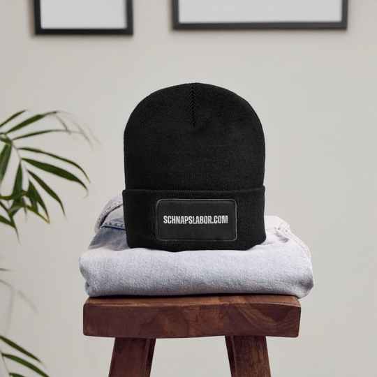 Schnapslabor - Recycelte Patch Beanie - Schwarz