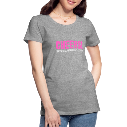 Cheers - Frauen Premium T-Shirt - Grau meliert