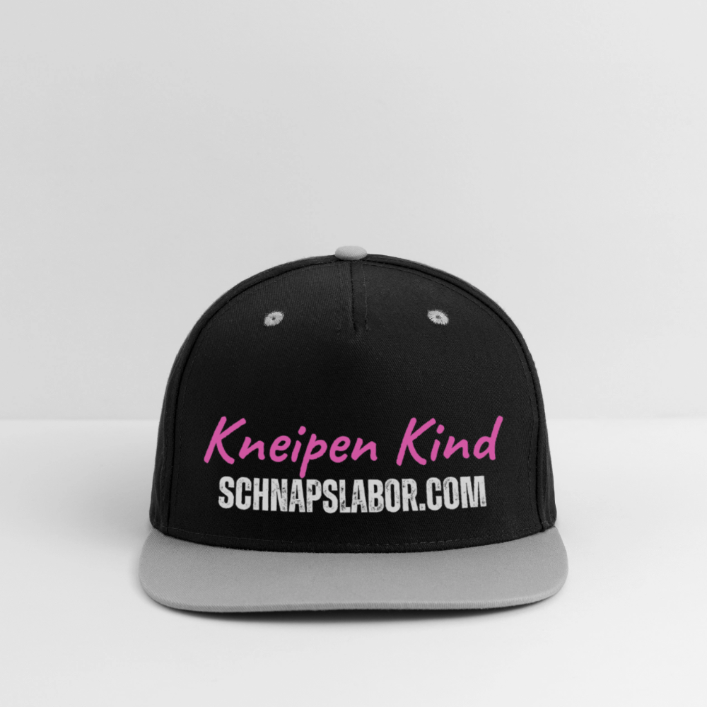 Kneipen Kind - Kontrast Snapback Cap - Schwarz/Grau