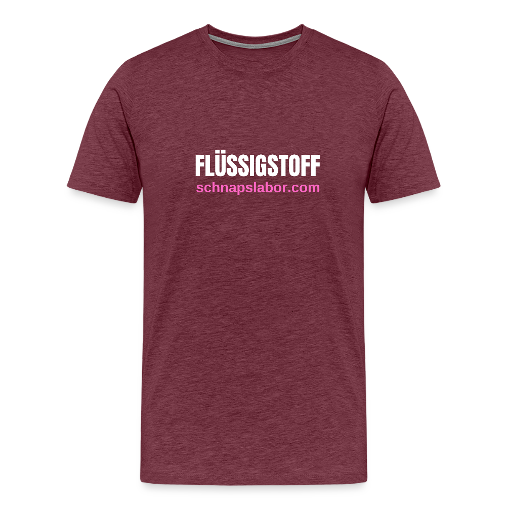 Flüssigstoff - Männer Premium T-Shirt - Bordeauxrot meliert