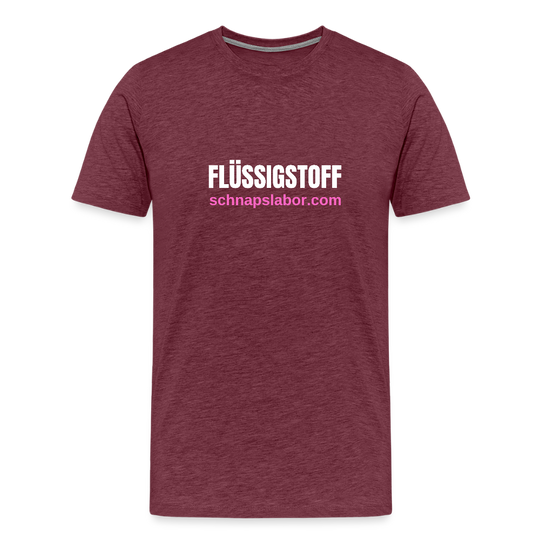 Flüssigstoff - Männer Premium T-Shirt - Bordeauxrot meliert