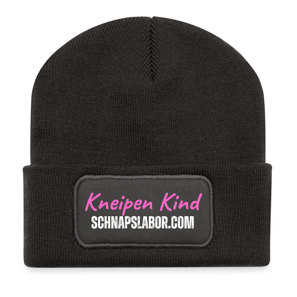 Kneipen Kind - Recycelte Patch Beanie - Dunkelgrau