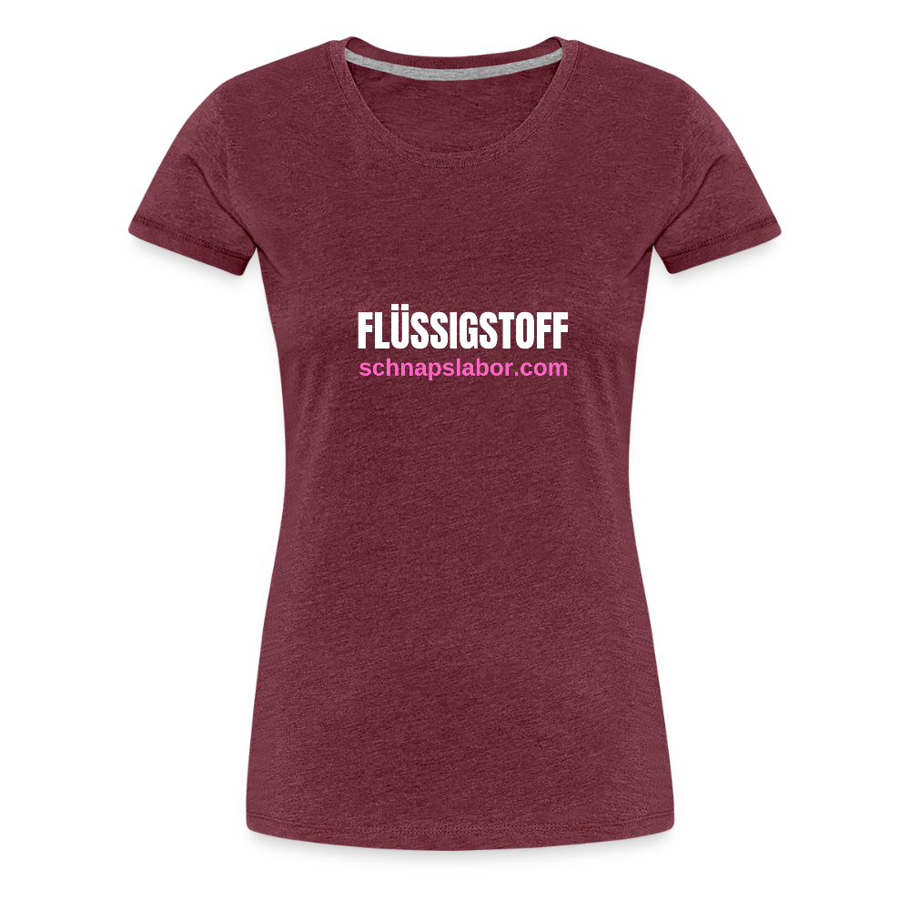 Flüssigstoff - Frauen Premium T-Shirt - Bordeauxrot meliert