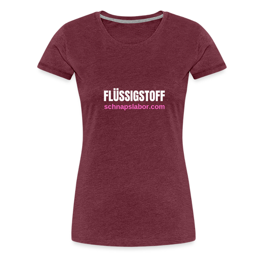 Flüssigstoff - Frauen Premium T-Shirt - Bordeauxrot meliert