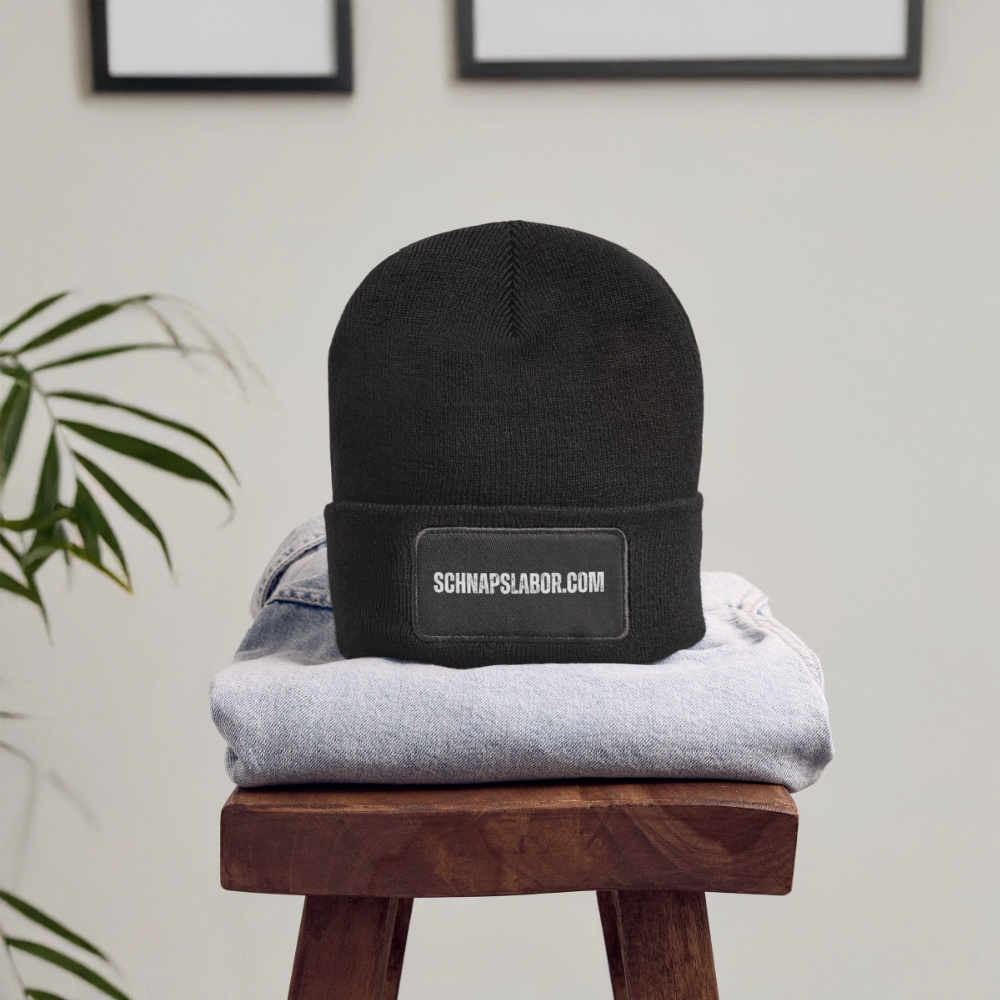 Schnapslabor - Recycelte Patch Beanie - Dunkelgrau