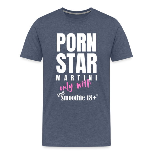 Pornstar - Männer Premium T-Shirt - Blau meliert