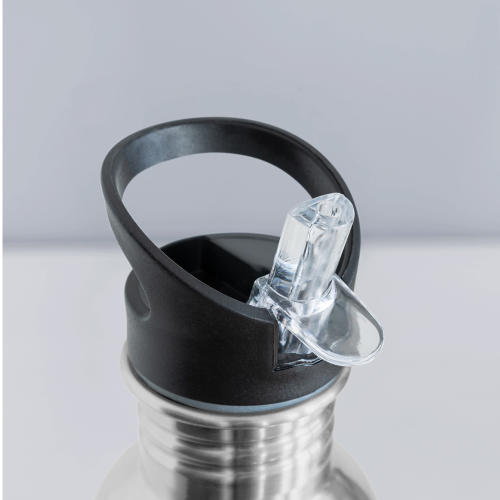 Flaschenkind - Trinkflasche mit integriertem Trinkhalm - Lightsilver