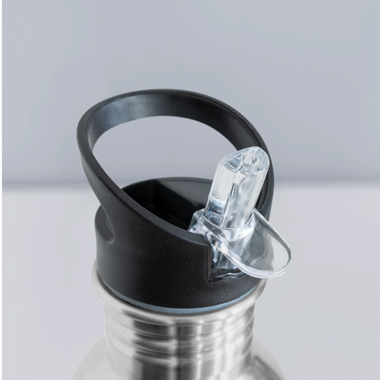 Flaschenkind - Trinkflasche mit integriertem Trinkhalm - Lightsilver