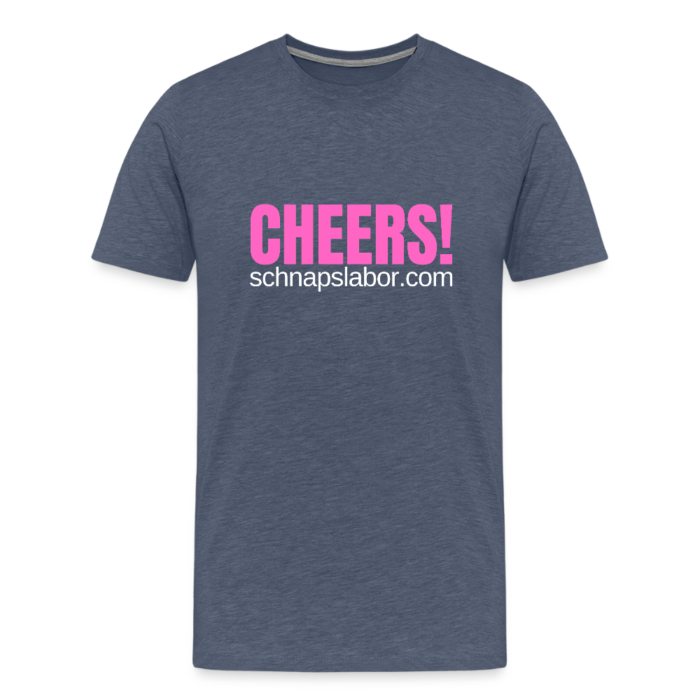 Cheers - Männer Premium T-Shirt - Blau meliert