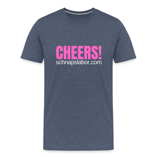 Cheers - Männer Premium T-Shirt - Blau meliert
