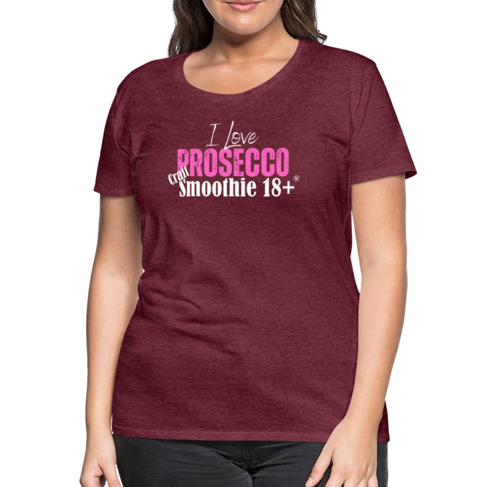 I love Prosecco - Frauen Premium T-Shirt - Bordeauxrot meliert