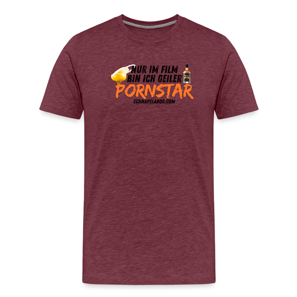 Männer Premium T-Shirt - Bordeauxrot meliert