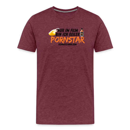 Männer Premium T-Shirt - Bordeauxrot meliert