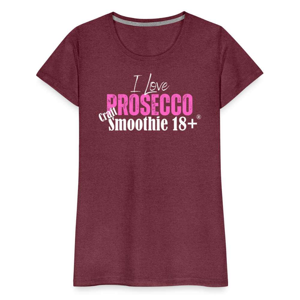 I love Prosecco - Frauen Premium T-Shirt - Bordeauxrot meliert