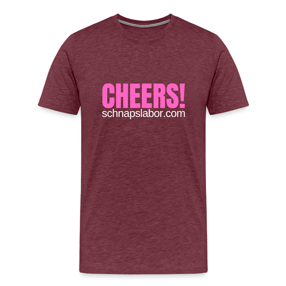 Cheers - Männer Premium T-Shirt - Bordeauxrot meliert