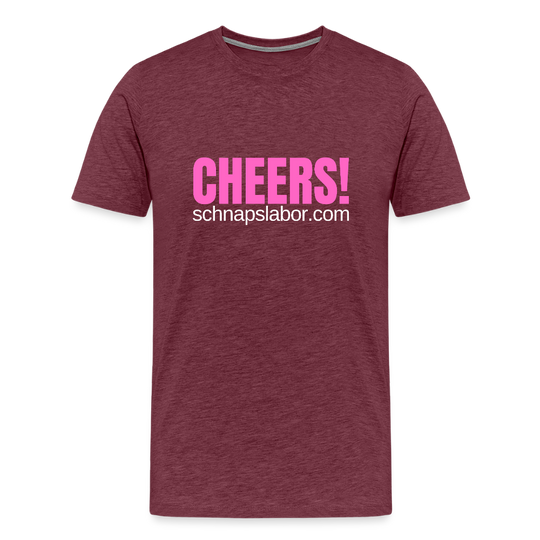 Cheers - Männer Premium T-Shirt - Bordeauxrot meliert