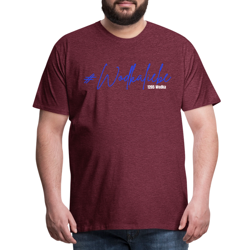 #Wodkaliebe 1205 - Männer Premium T-Shirt - Bordeauxrot meliert