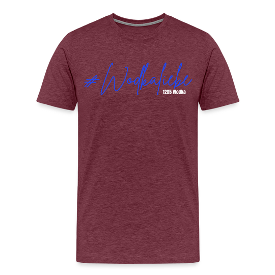 #Wodkaliebe 1205 - Männer Premium T-Shirt - Bordeauxrot meliert