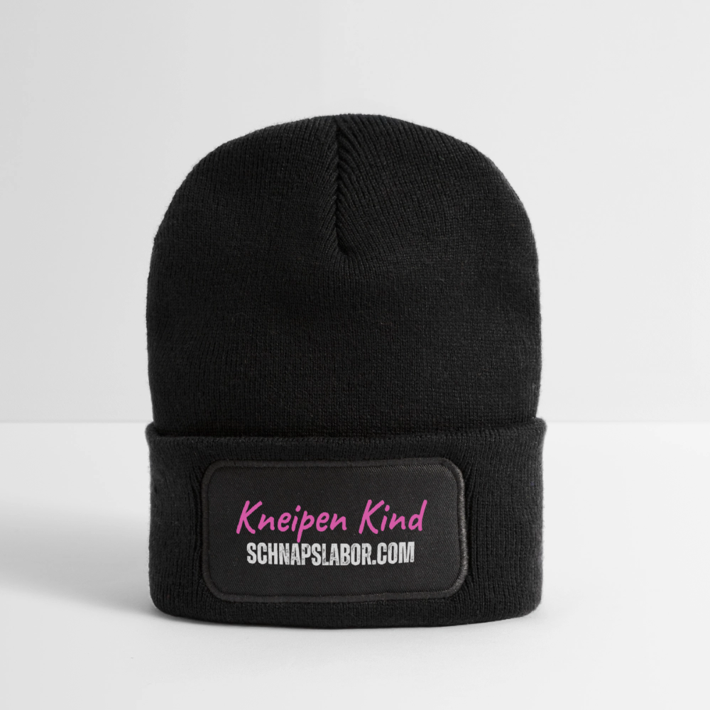 Kneipen Kind - Recycelte Patch Beanie - Schwarz