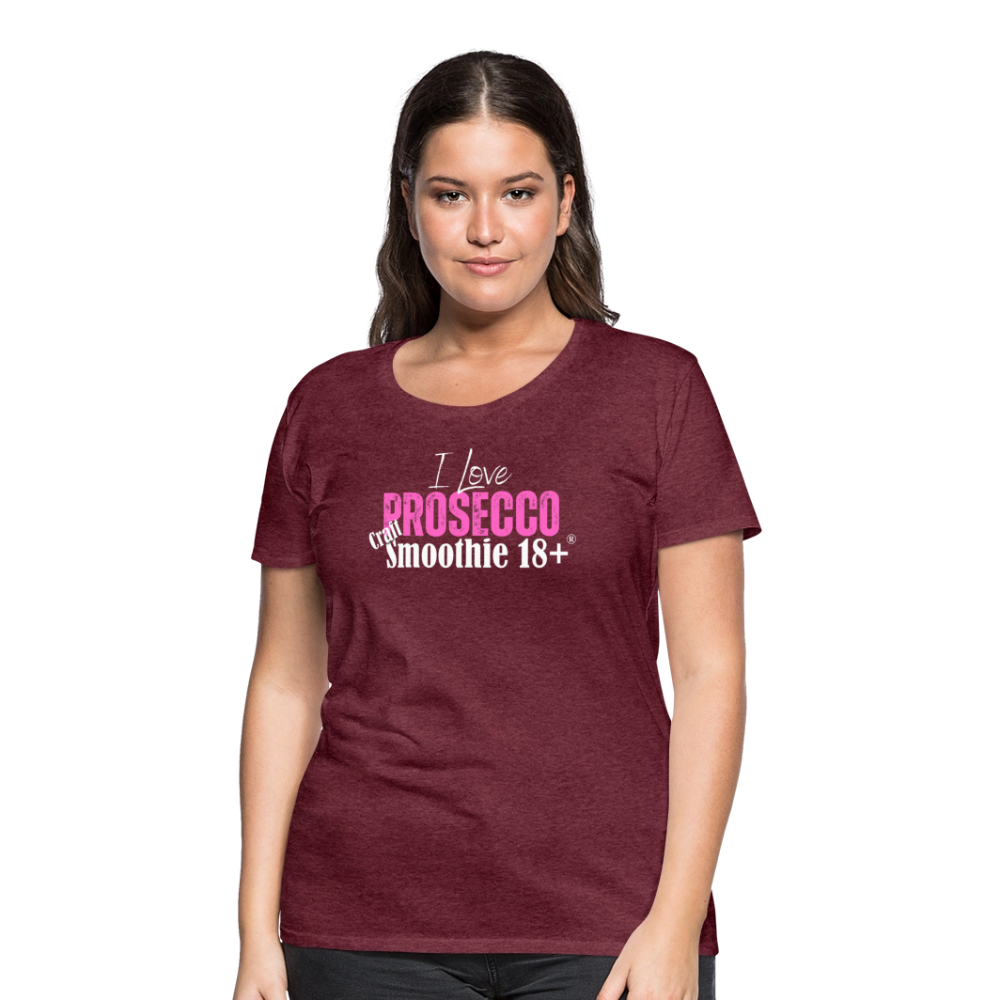 I love Prosecco - Frauen Premium T-Shirt - Bordeauxrot meliert