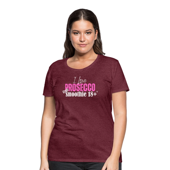 I love Prosecco - Frauen Premium T-Shirt - Bordeauxrot meliert