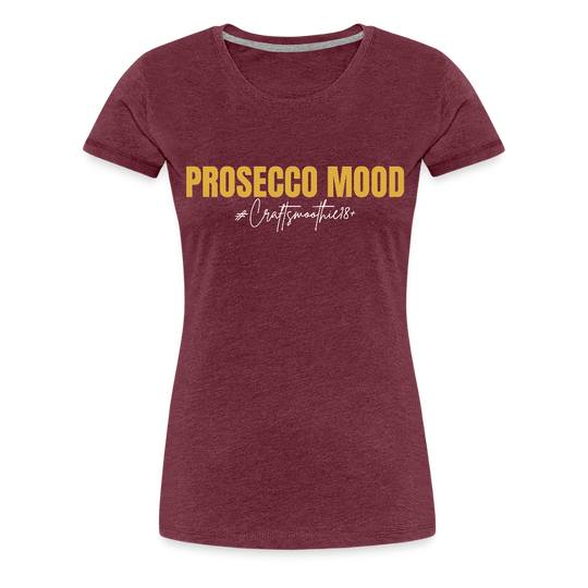 Prosecco Mood - Frauen Premium T-Shirt - Bordeauxrot meliert