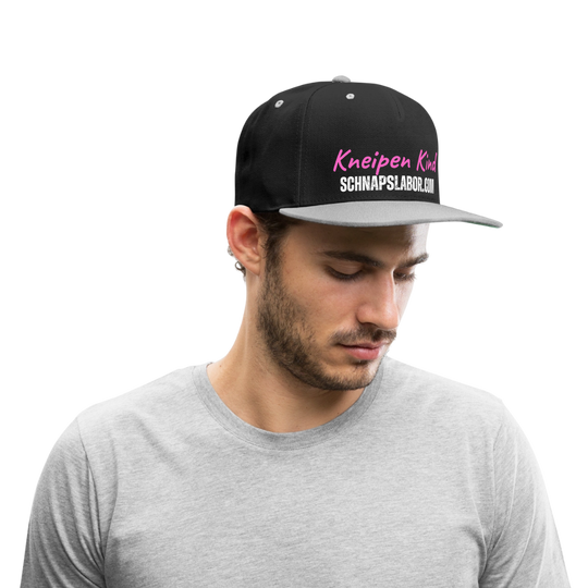 Kneipen Kind - Kontrast Snapback Cap - Schwarz/Grau