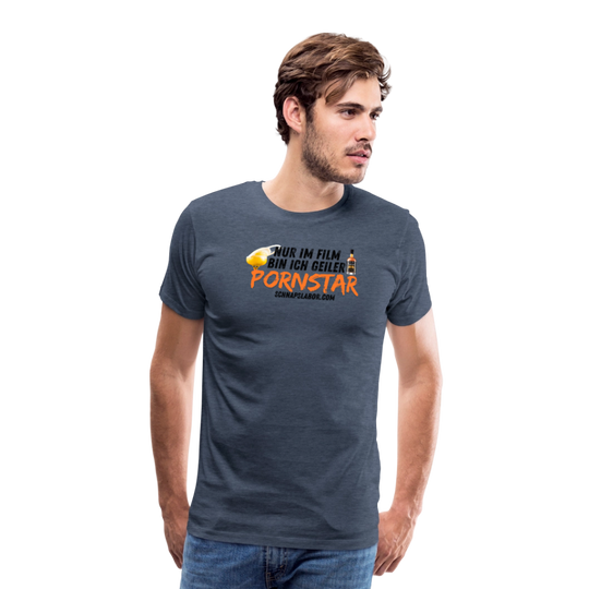 Männer Premium T-Shirt - Blau meliert