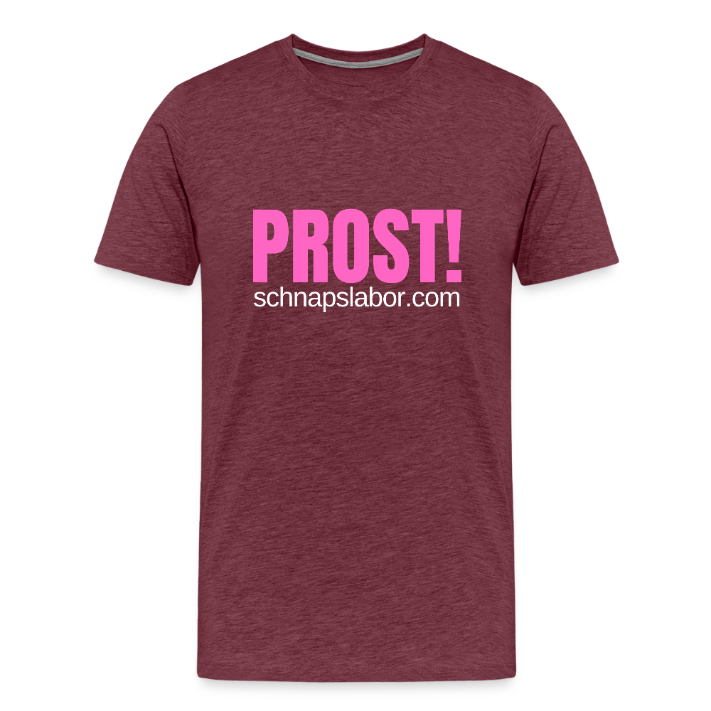Prost - Männer Premium T-Shirt - Bordeauxrot meliert