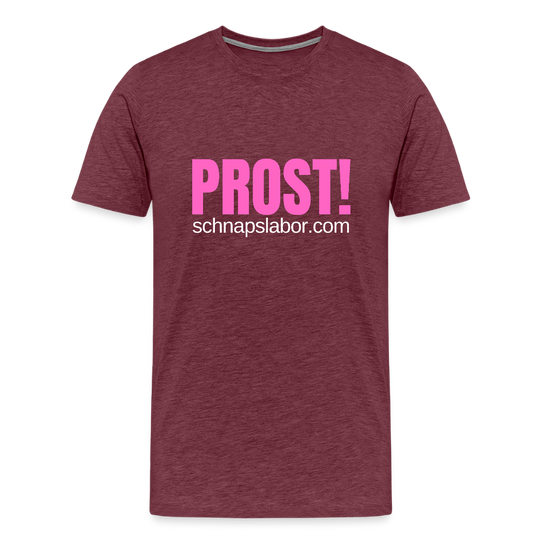 Prost - Männer Premium T-Shirt - Bordeauxrot meliert