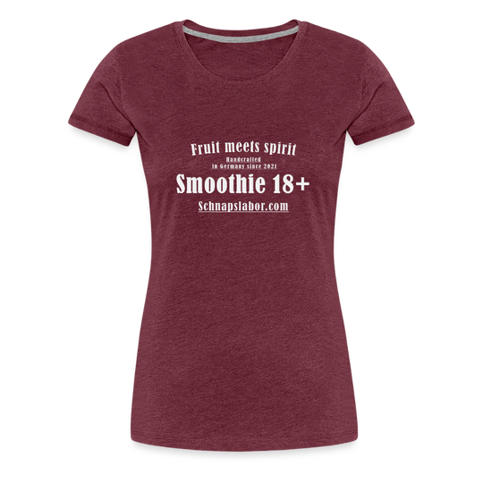Fruit meets Spirit - "Frauen Premium T-Shirt" - Bordeauxrot meliert
