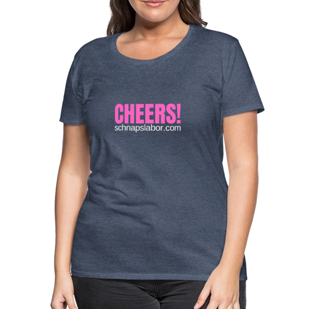 Cheers - Frauen Premium T-Shirt - Blau meliert