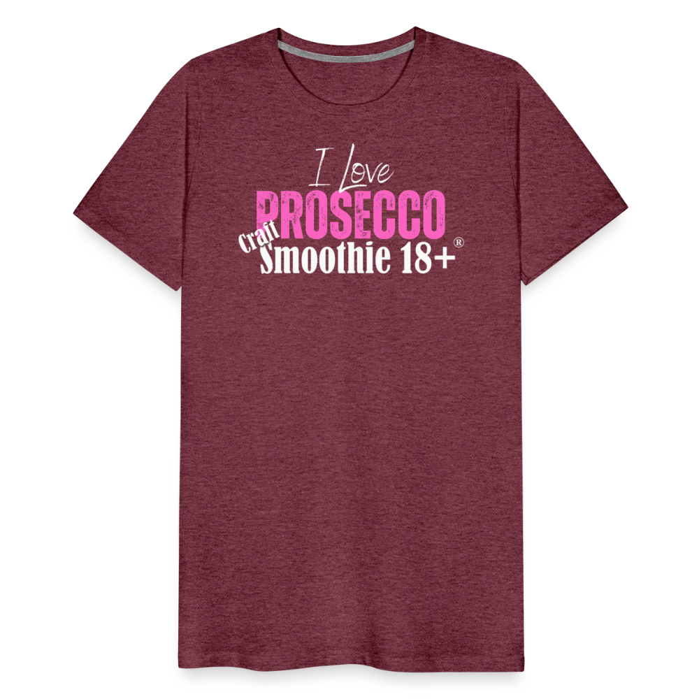 I love Prosecco - Frauen Premium T-Shirt - Bordeauxrot meliert