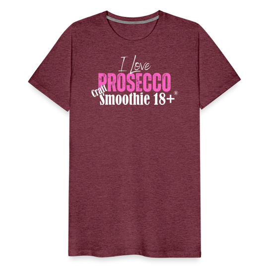 I love Prosecco - Frauen Premium T-Shirt - Bordeauxrot meliert